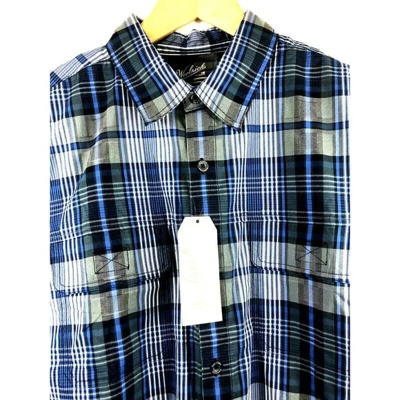Woolrich Adventure Series Mens XL Keep It Moving Short Sleeve Blue Plaid $59 - Picture 3 of 5